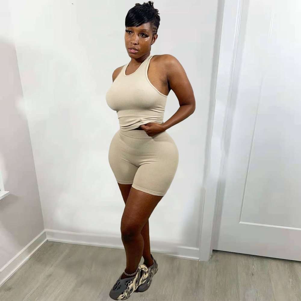 Sleeveless Ribbed Shorts Set image 1