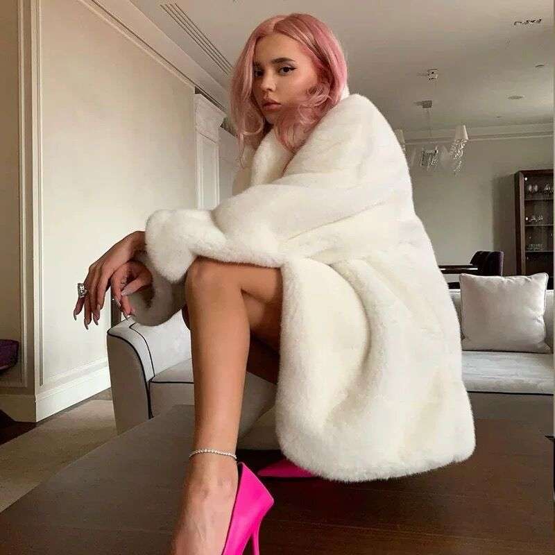 Faux Fur Fuzzy Warm Winter Outwear image 2