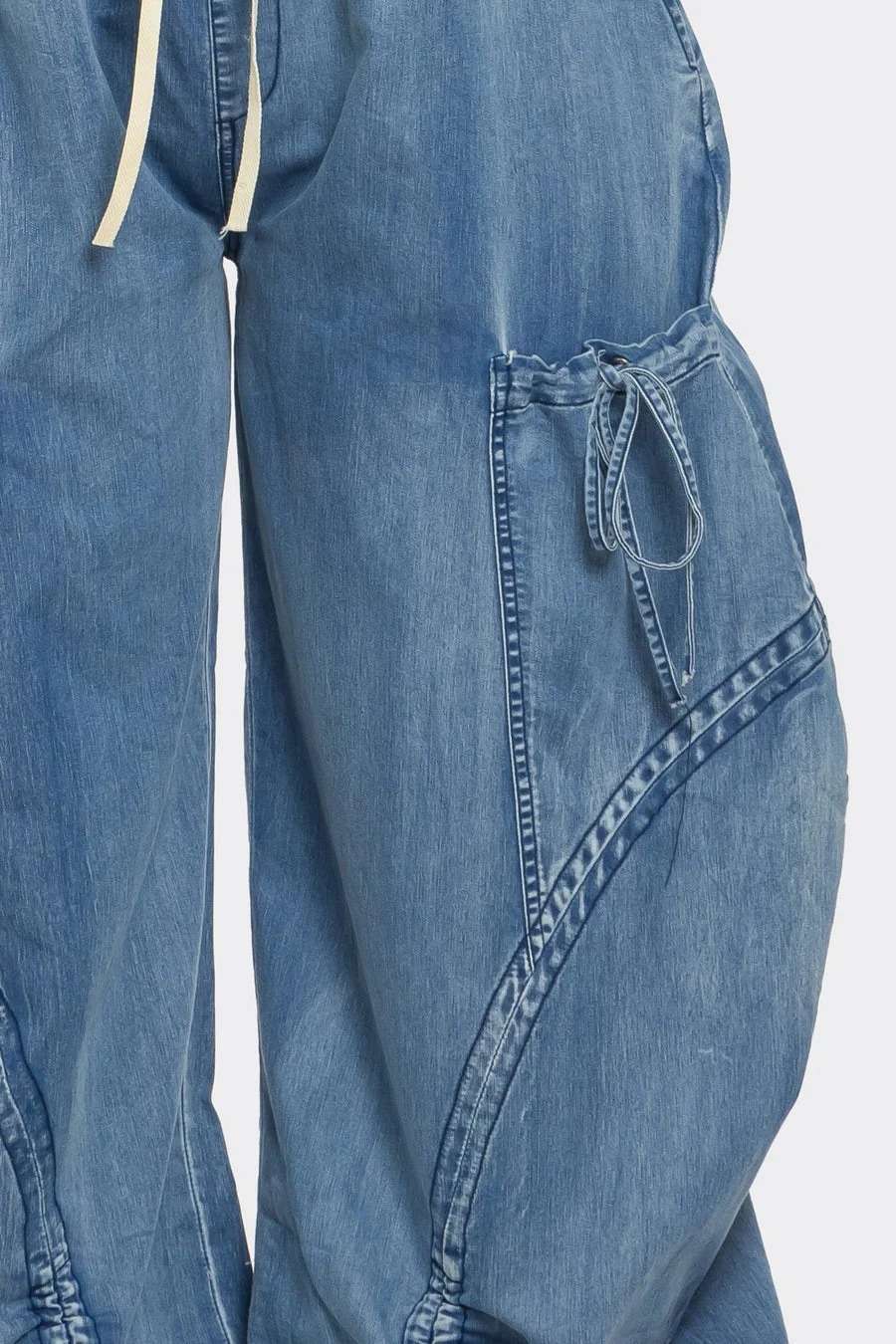 Loose cargo jeans wide leg denim pants image 4