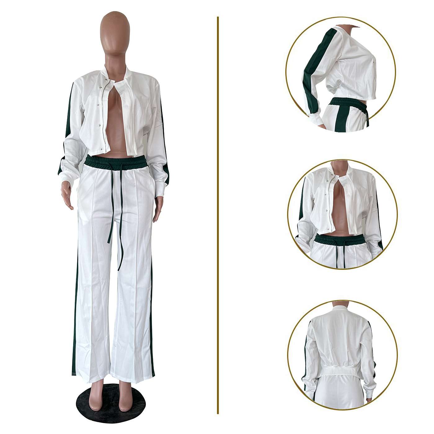 Tracksuit with White Stripe Accents image 3