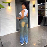 Distressed Straight Leg Jeans image 2