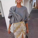 Bow-Embellished Glam Pullover image 1