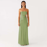 Strapless Maxi Dress with Side Cutout image 4