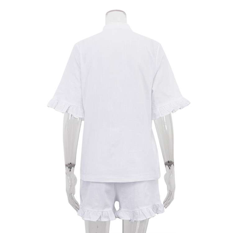 Button-Front Top and Ruffled Shorts Set image 7