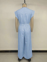 Casual Striped Sleeveless Jumpsuit image 4