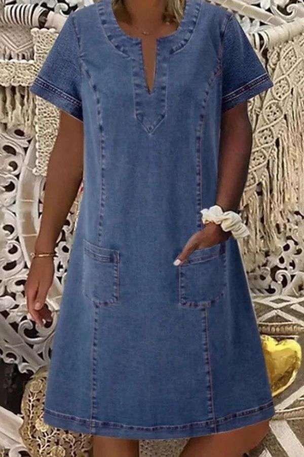 T-Shirt Dress with Front Pockets image 0