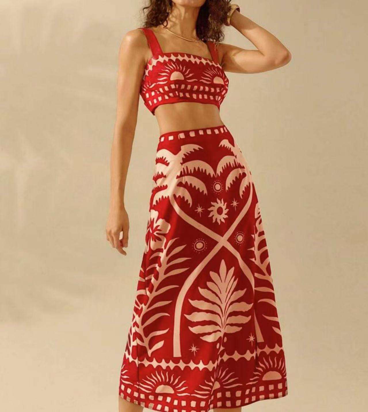 Tropical Print Two-Piece Set image 2