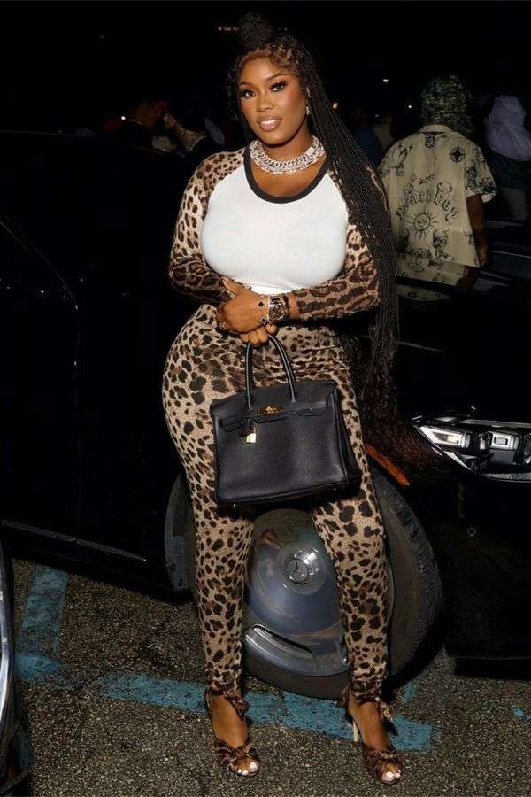 Patchwork Crop Top and Pants Two Piece Set image 0