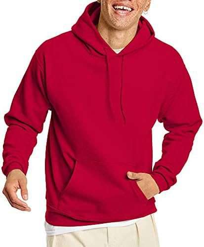 Mens Classic Red Pullover Hoodie - L, Maroon image