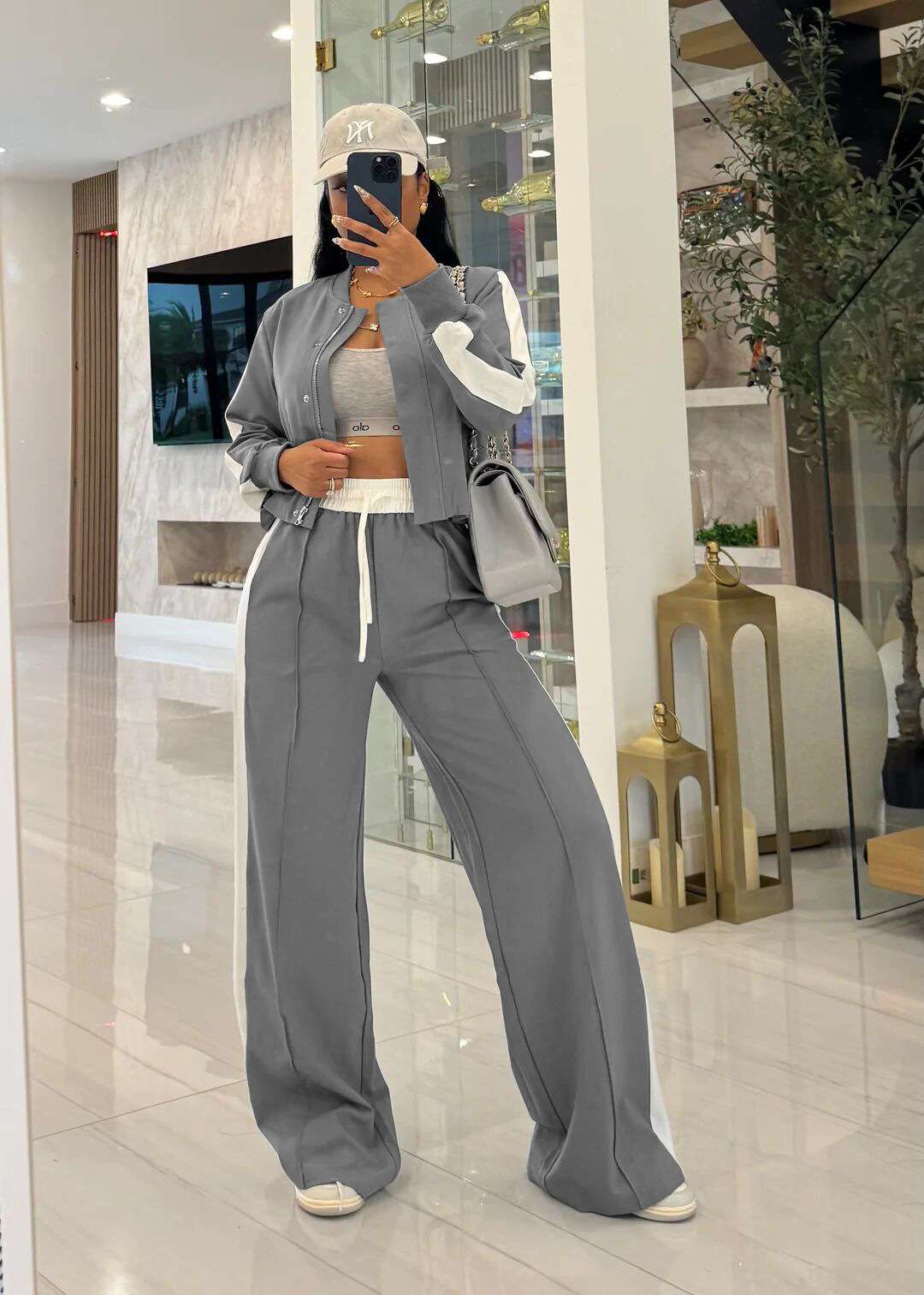 Tracksuit with White Stripe Accents image 1
