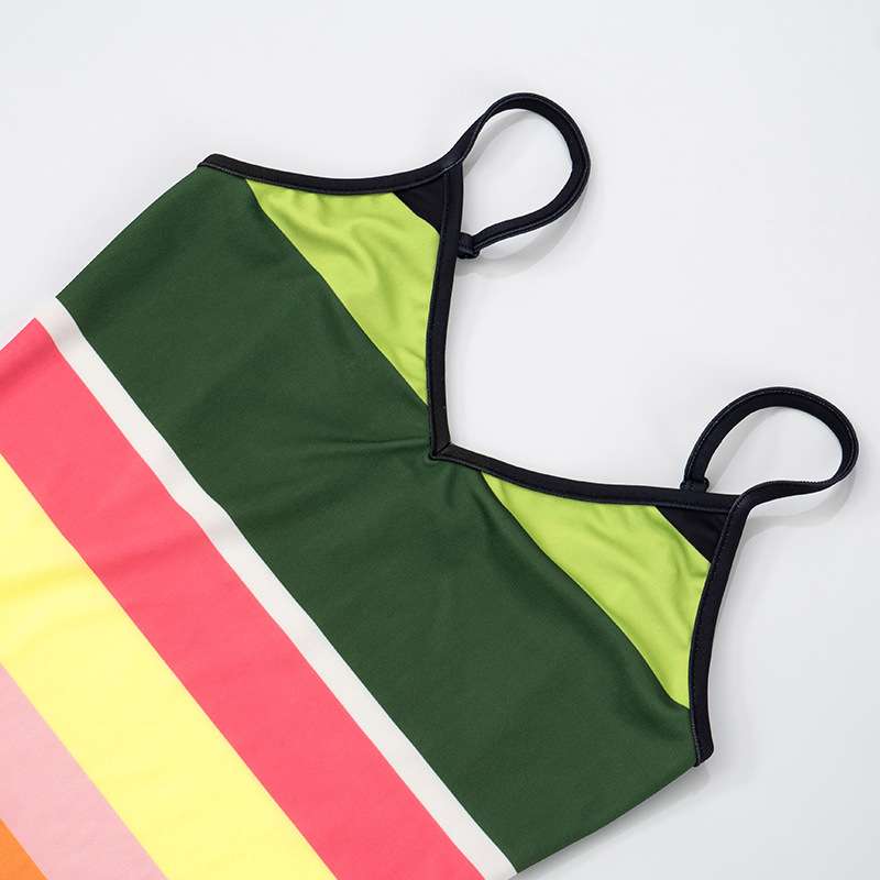 Vibrant Striped Summer Dress with Colorful Pattern image 3