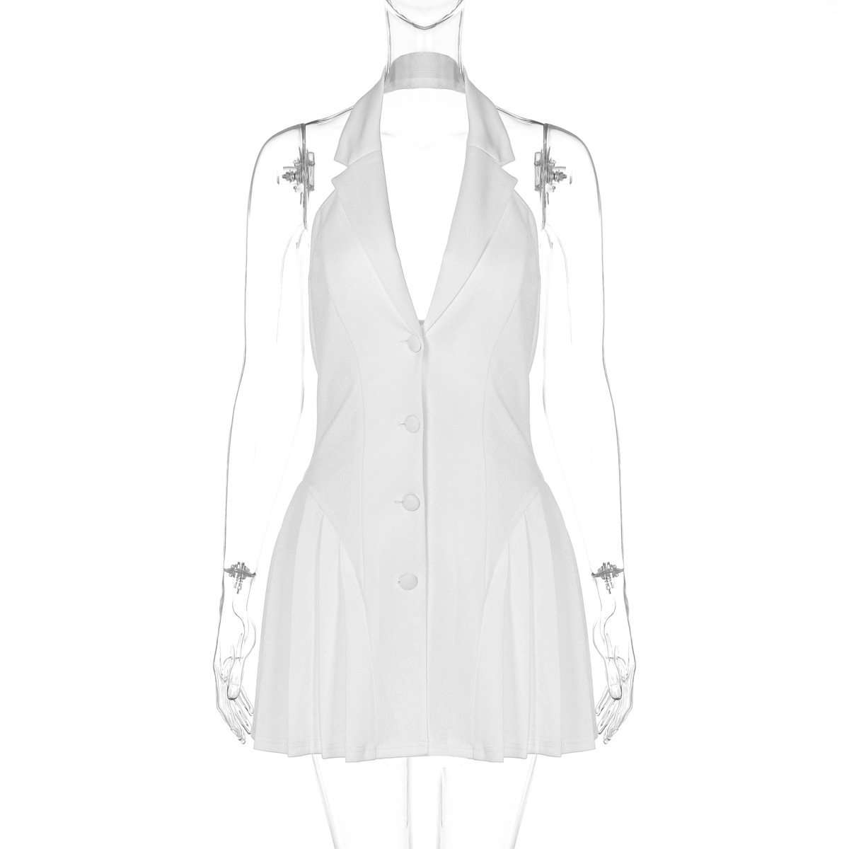 Blazer-Inspired Halter Mini Dress image 4