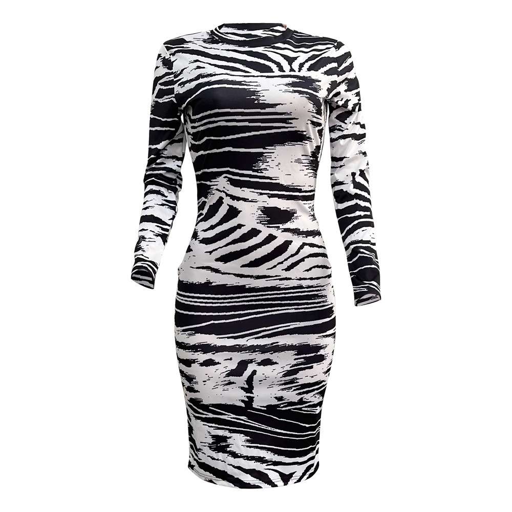 Slim Fit Printed Zebra Stripe Party Dress image 5