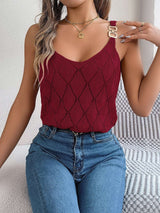 Knit Diamond Pattern Tank Top image 3
