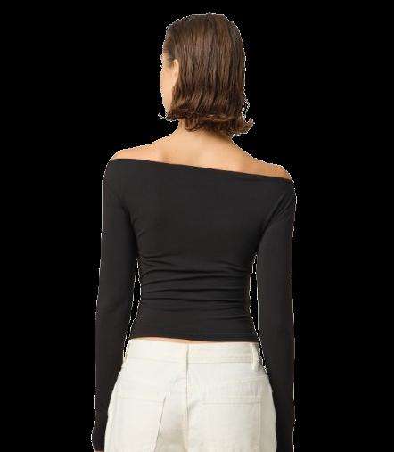 Off-the-Shoulder Top with Side Tie image 5