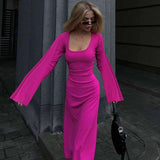 Evening Party Casual Winter Dress - M, Phlox Pink image