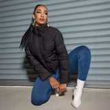 Short Padded Down Jacket - XL, Black image