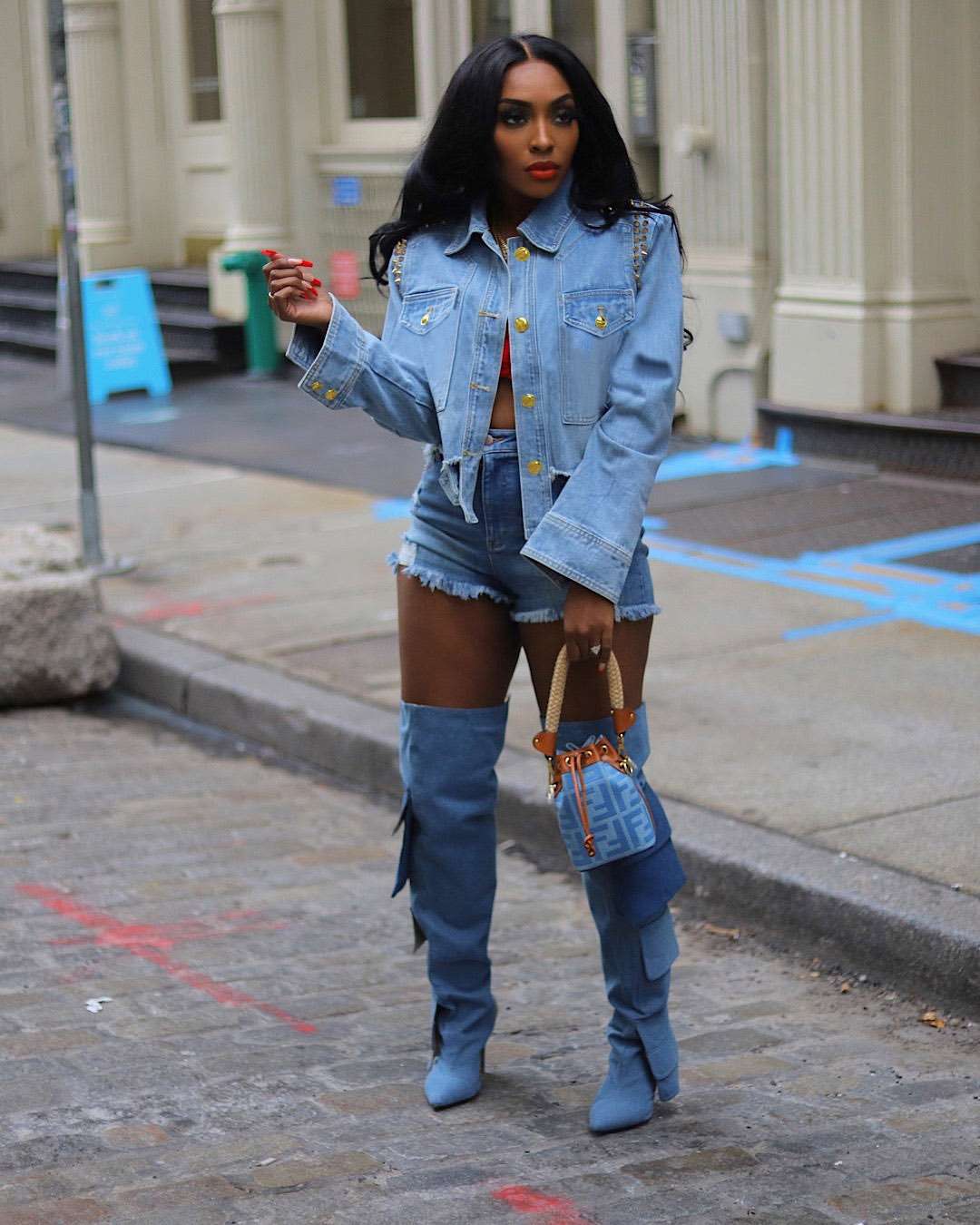 Cropped Vintage Denim Jackets - XL, Denim Blue image