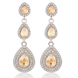 Boho Crystal Emerald Drop Earrings