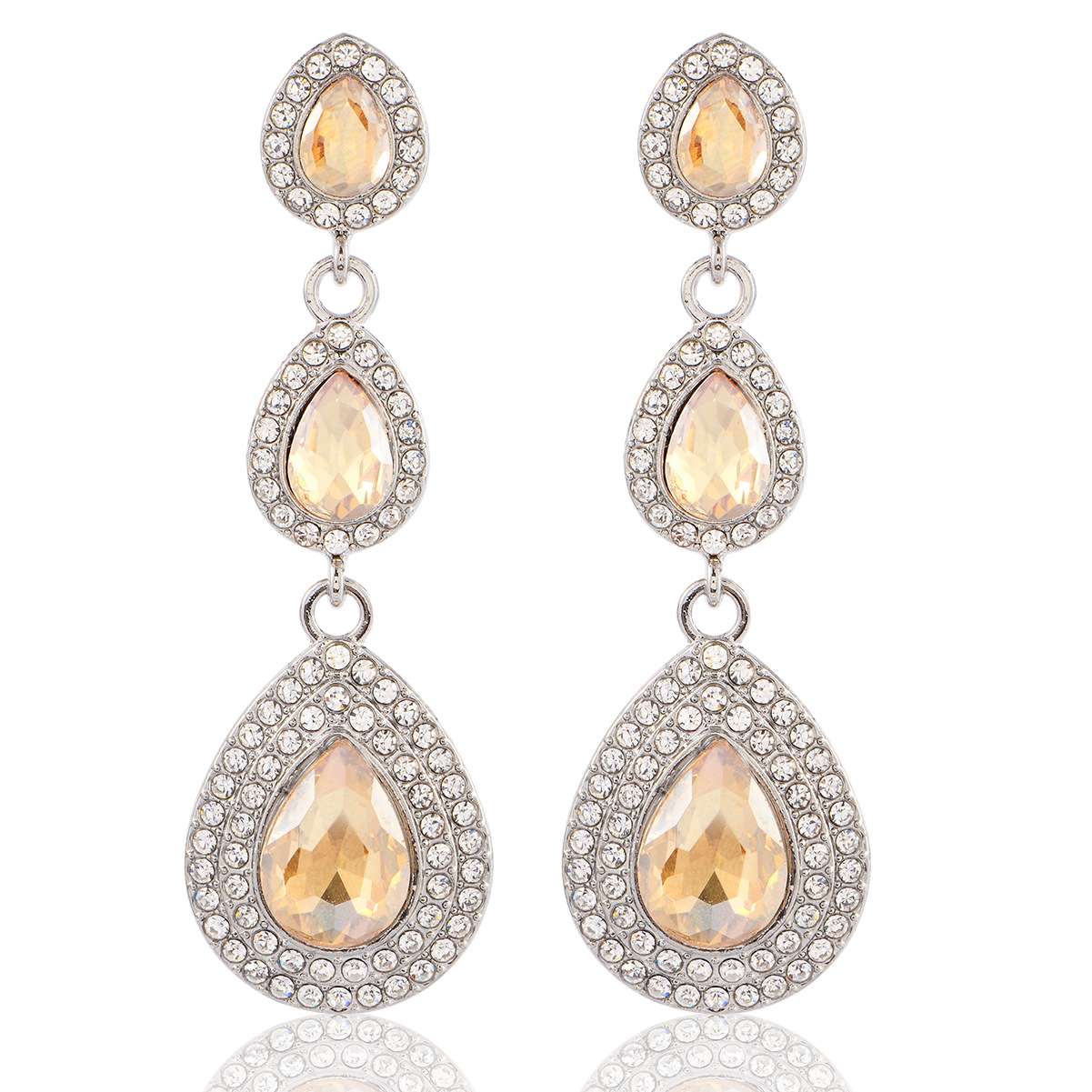 Boho Crystal Emerald Drop Earrings