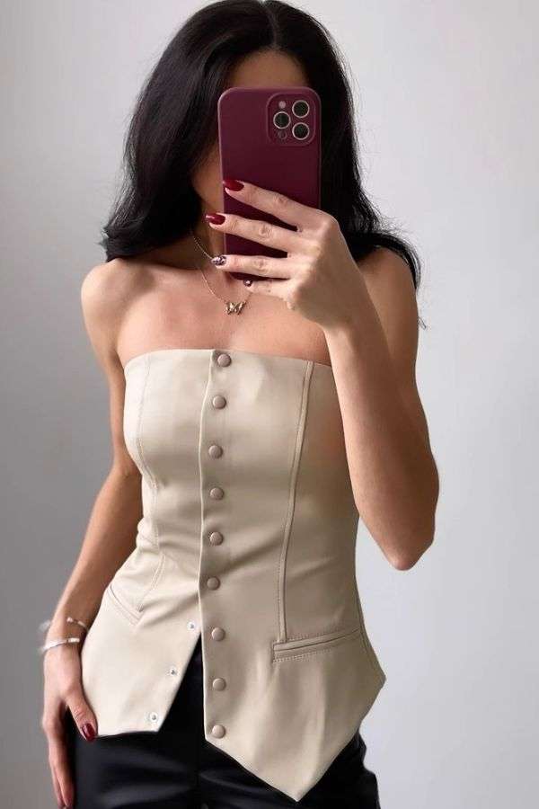 Chic Strapless Corset Top image 1