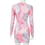 Animal Print Deep V-Neck Bodycon Dress image 5