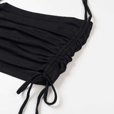 Elegant Black Cross-Back Mini Dress image 6