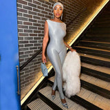 PU Sleeveless Skinny Jumpsuit image 3