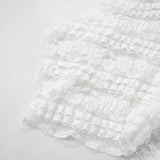 White Strapless Lace Handkerchief Hem Top image 5
