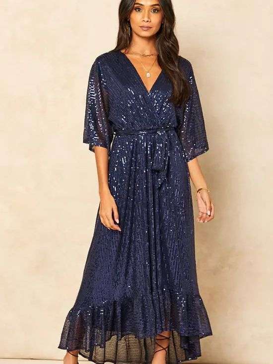 Sequin Dress Half Sleeves Cocktail Dress image 1