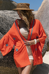 Rusttydustty Floral Embroidery Kimono image 2