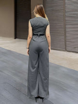 Elegant Sleeveless Jumpsuit with Wide-Leg Pants image 2