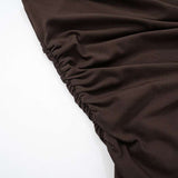 One-Shoulder Brown Mini Dress image 5