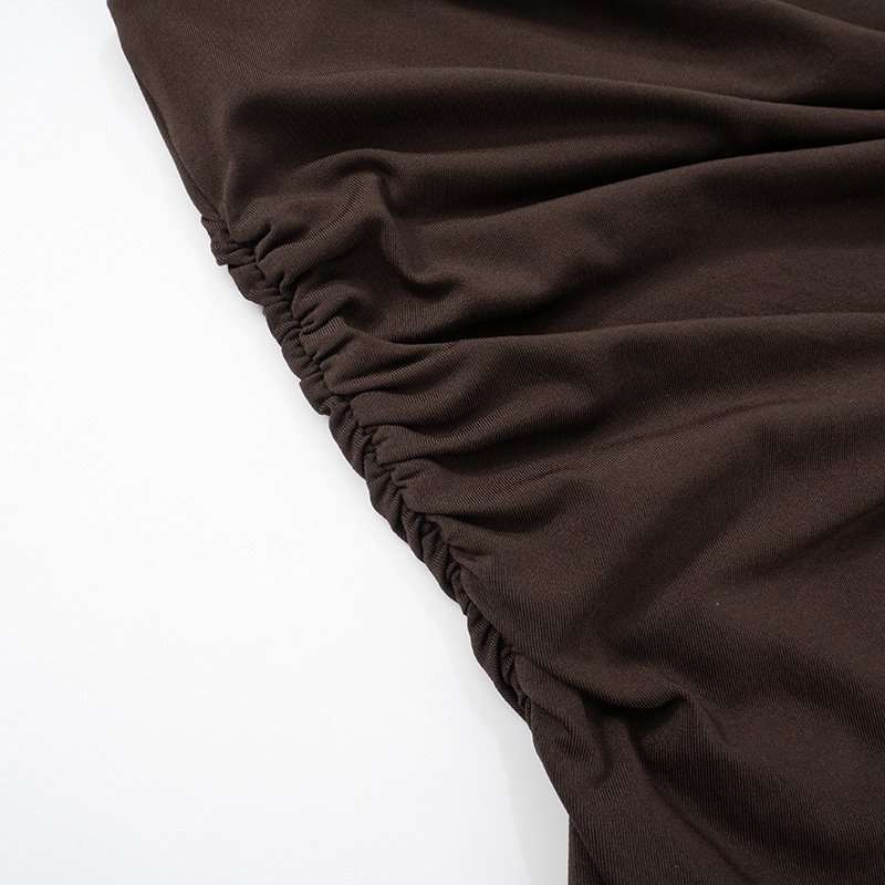 One-Shoulder Brown Mini Dress image 5