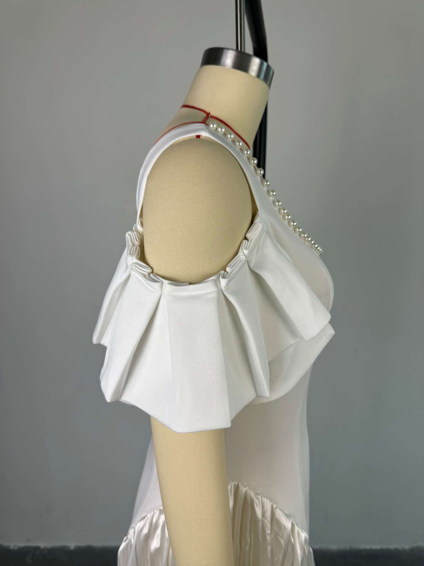 Cold-Shoulder White Midi Dress image 4