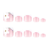 Floral 3D Pedicure with French Tip Design image 2