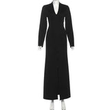 Structured Blazer Evening Dress with Lace Leg Detail image 3