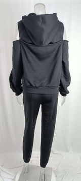 Cold-Shoulder Hoodie & Jogger Set image 4