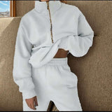 Fashion Sweatshirt & Long Pants Sets - M, White image