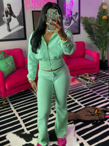 Solid Color Top And Casual Pants Set image 3