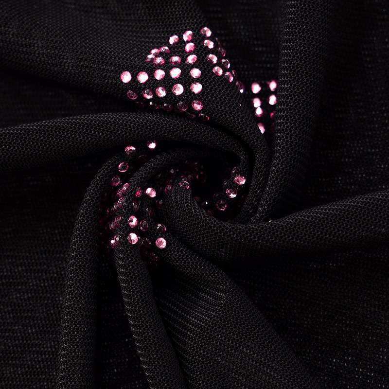 Mesh Patchwork O-Neck White Stripe Skinny Top image 6