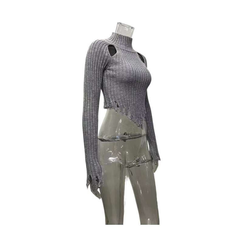 Raglan Sleeve Distressed Crop Sweater image 4