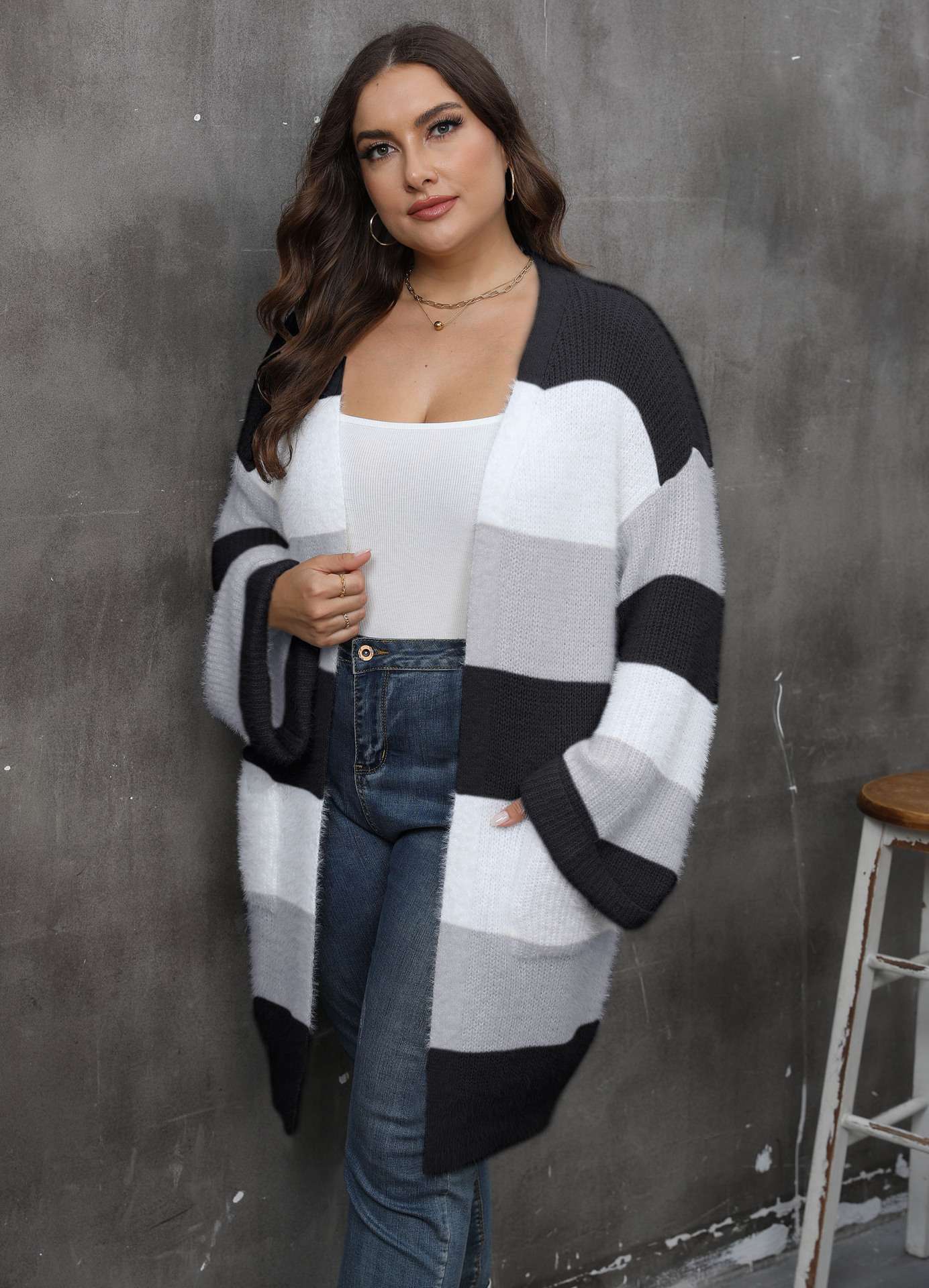 Cozy Breeze Striped Cardigan image 4