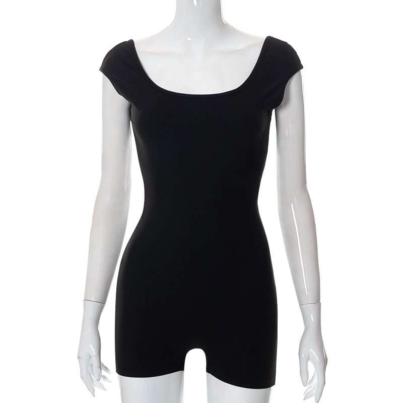 Women's Backless Cutout Romper - M, Black image