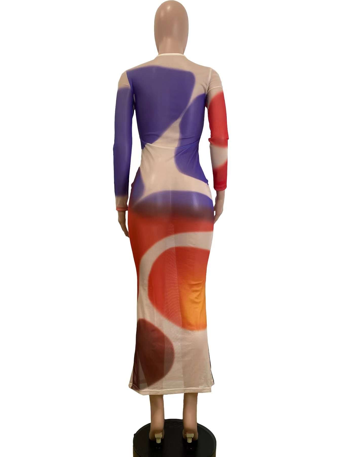Abstract Printed Maxi Party Dress for Women image 5