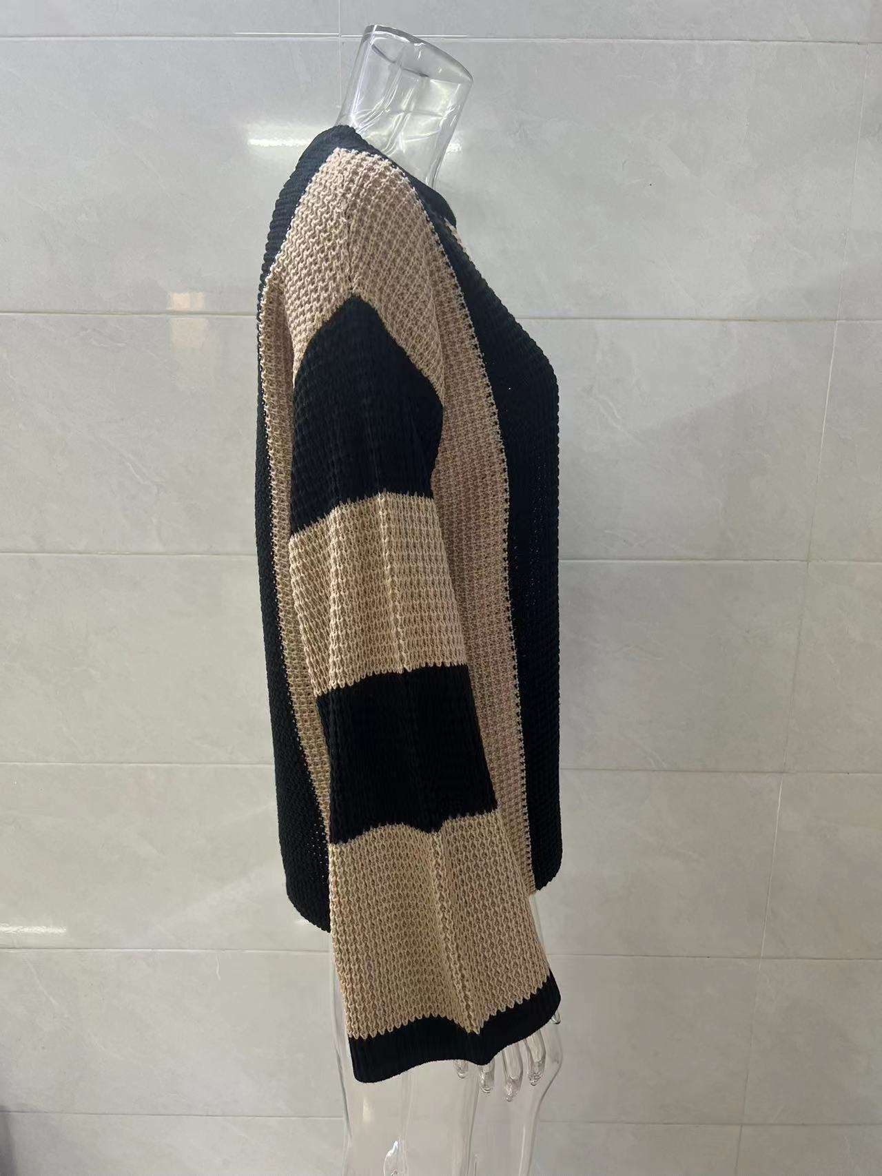 Drop Shoulder Long Sleeve Sweater Pullovers image 5