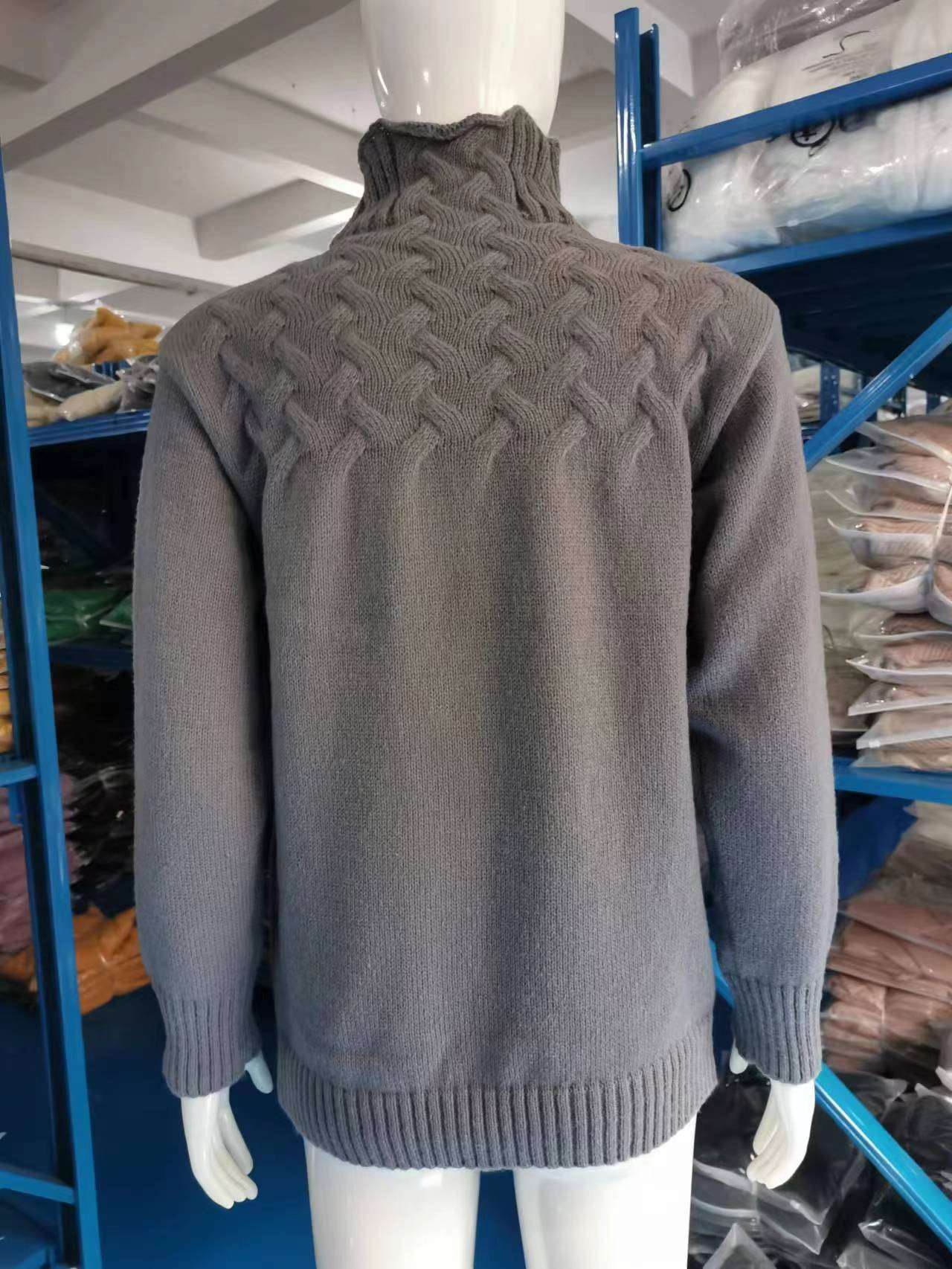 High Neck Solid Elastic Pullover Sweater image 6