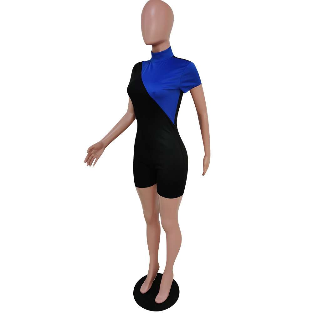 Asymmetrical Colorblock Bodycon Jumpsuit image 4