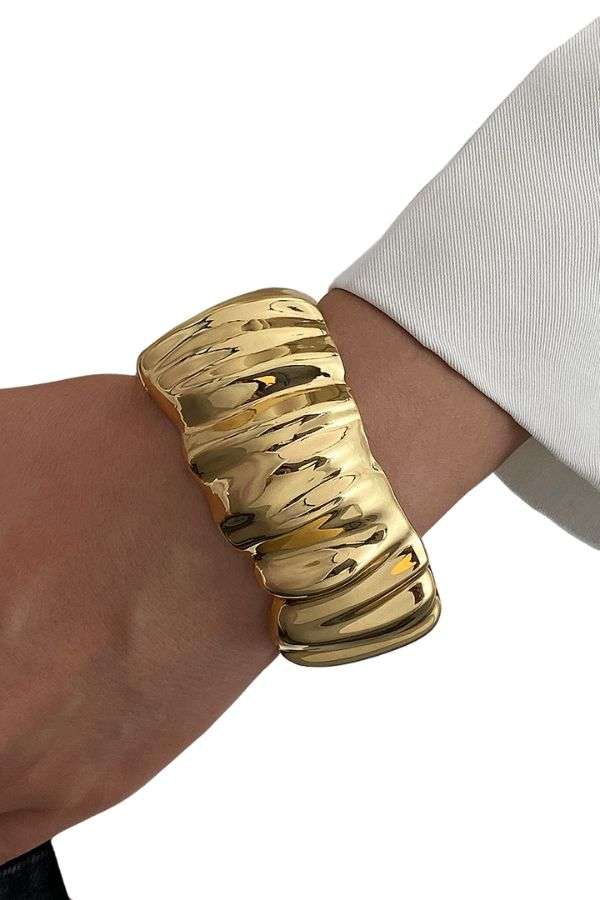 Irregular plated statement  bracelet image 0