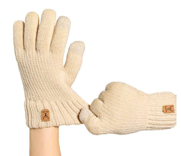 Cozy Knit Gloves with Faux Fur Cuff image 0